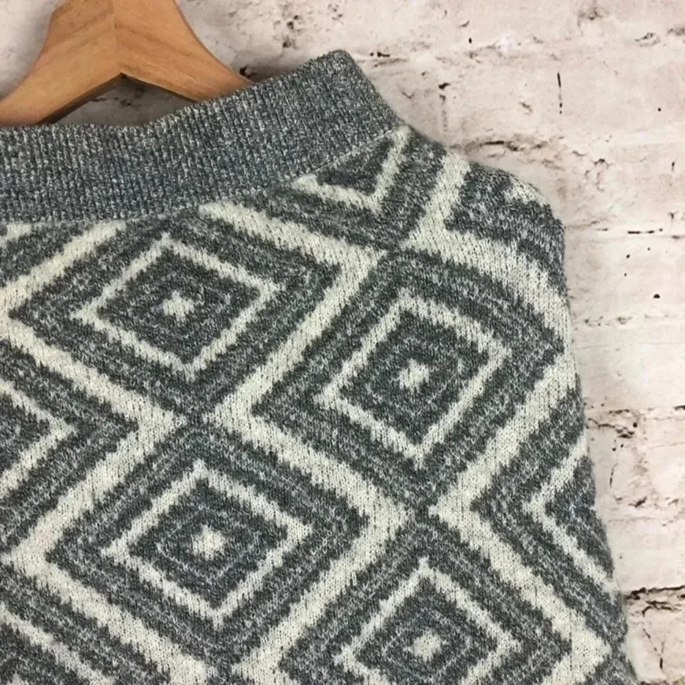 Anthropologie Moth Gray Ivory Wool Poncho Size XS - Picture 4 of 6